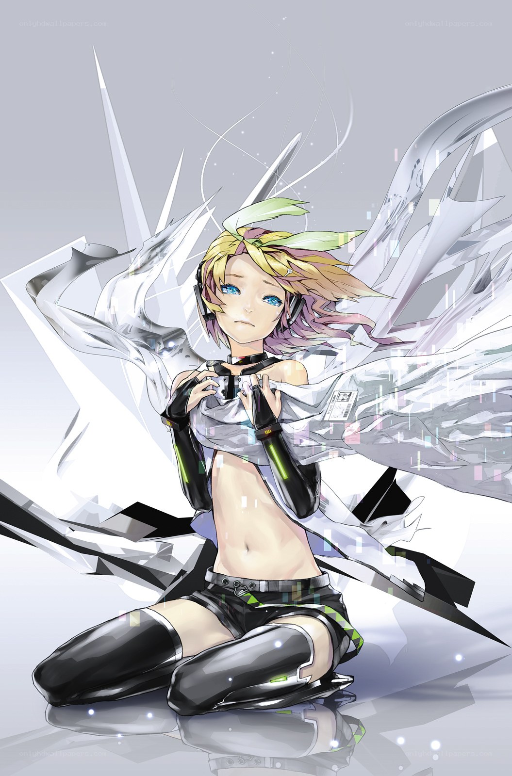 anime character with mechanical wings
