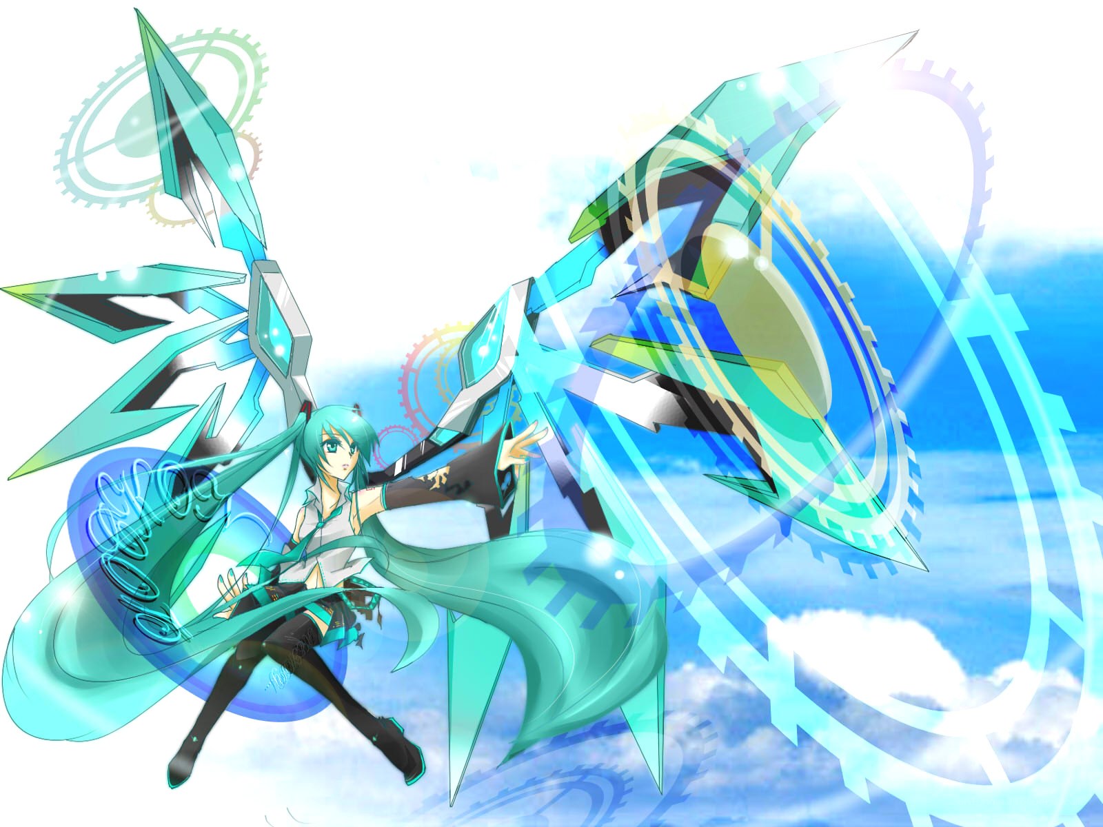 anime character with mechanical wings