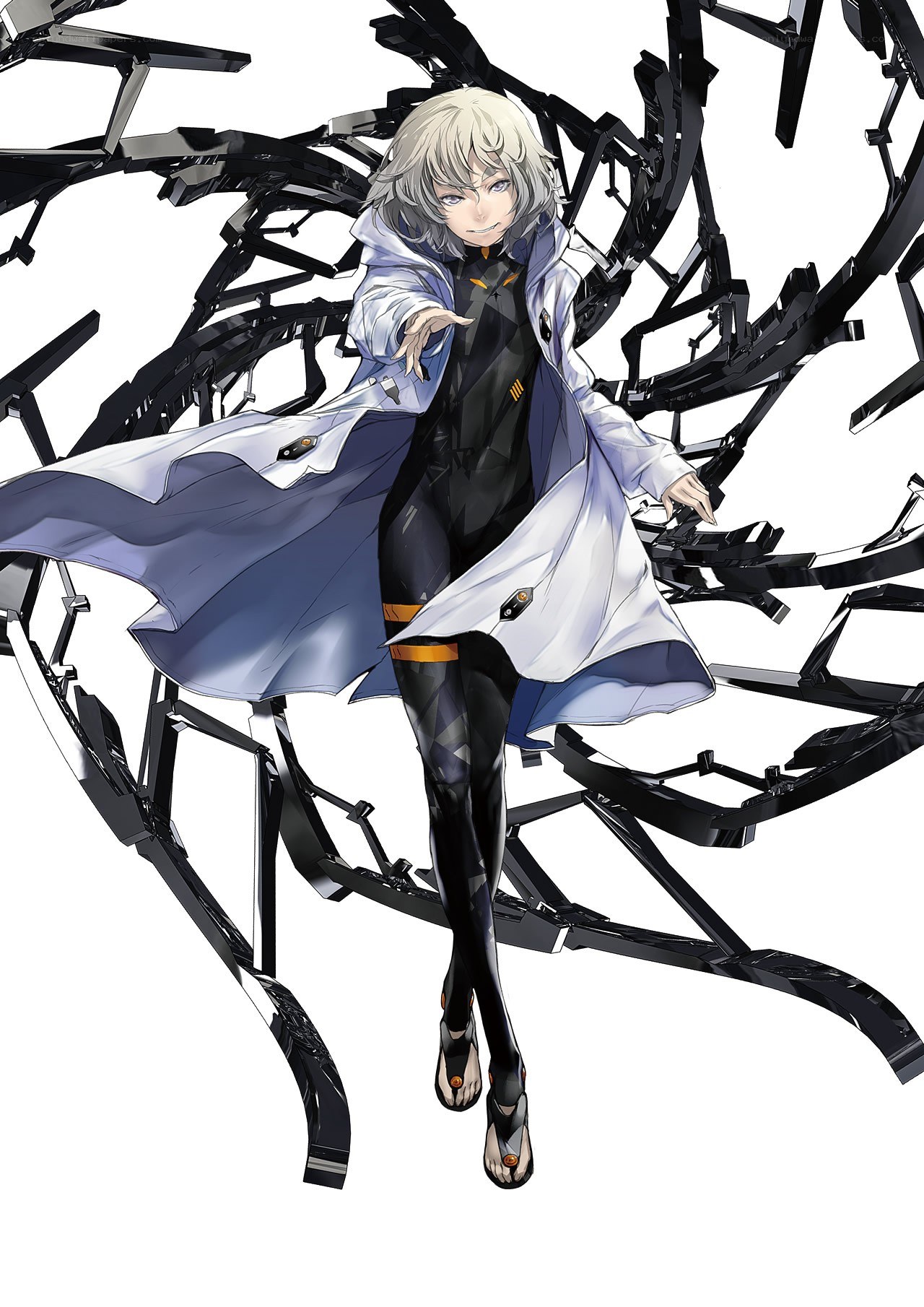 anime character with mechanical wings