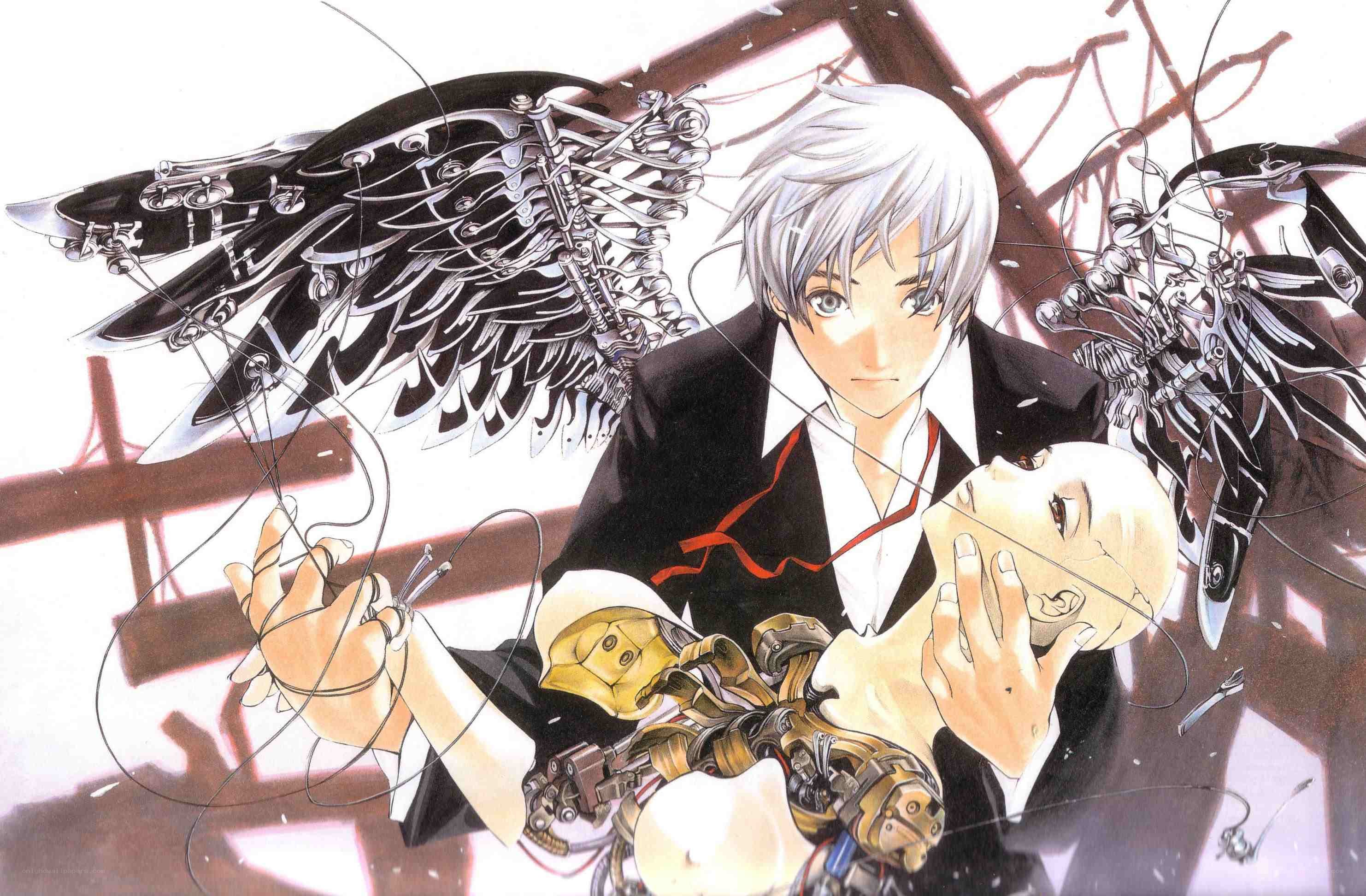 Anime character with mechanical wings