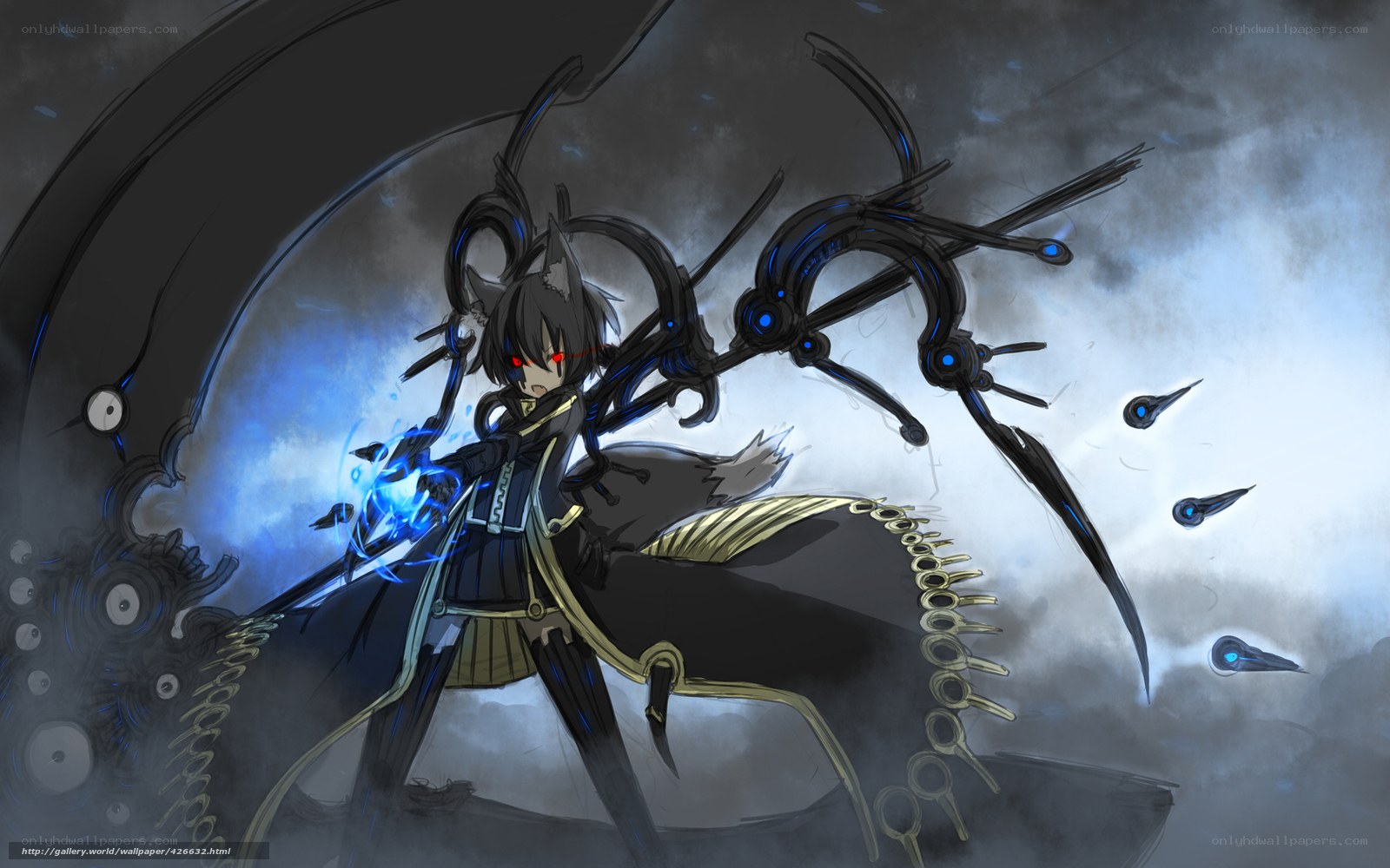 anime character with mechanical wings