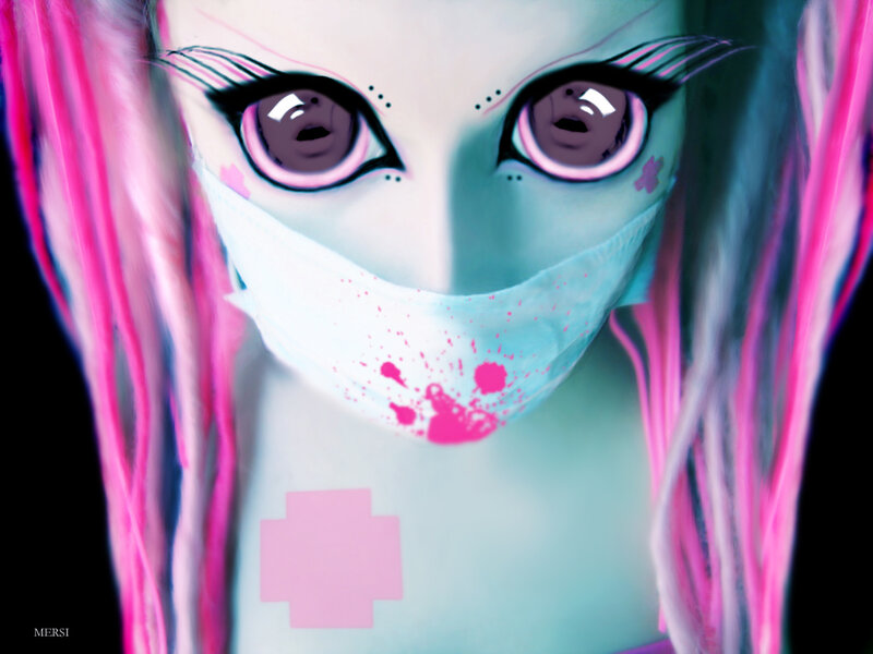anime character with medical mask