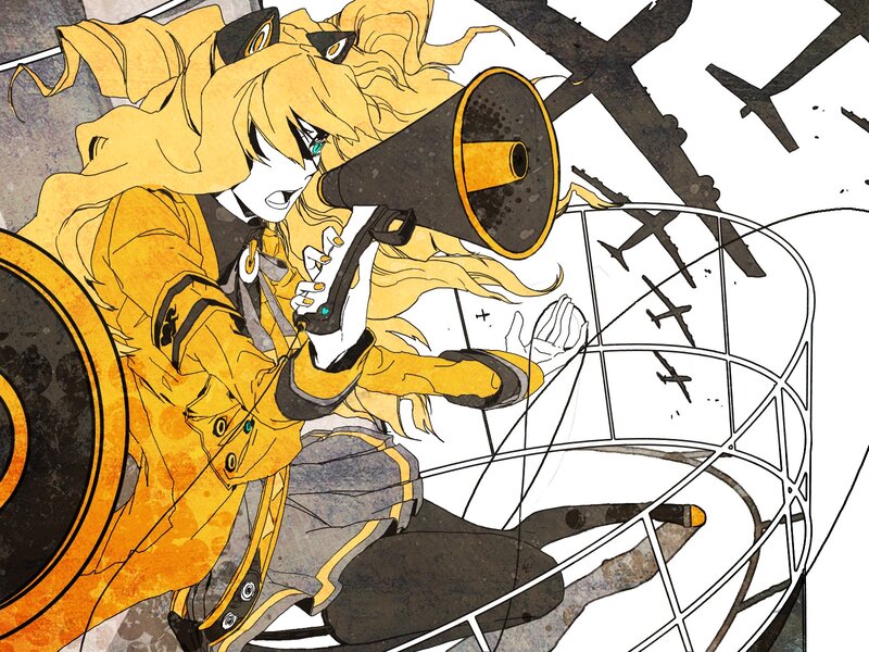 Anime character with megaphone