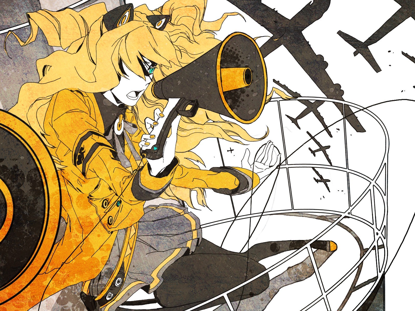 Anime character with megaphone