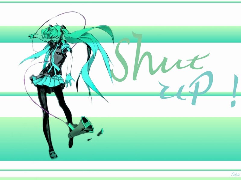 Anime Character with Megaphone — Cyan, Energetic