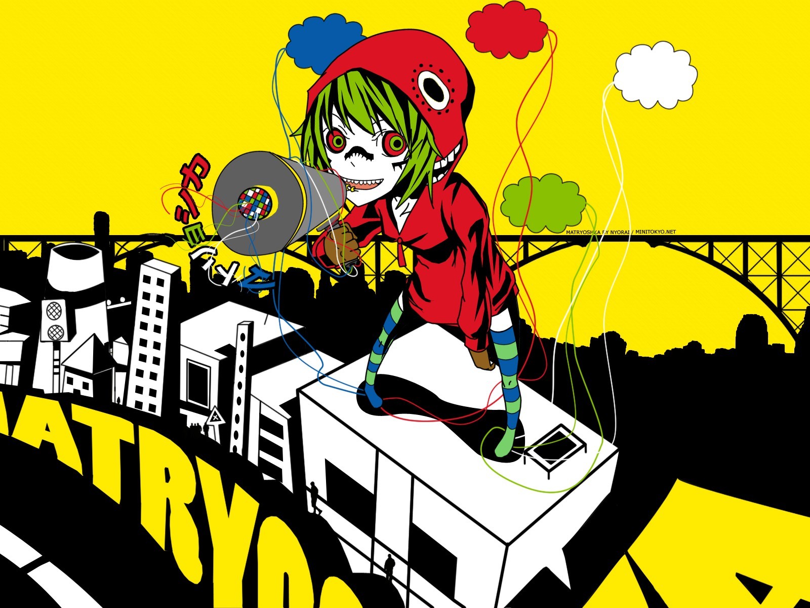 Anime character with megaphone