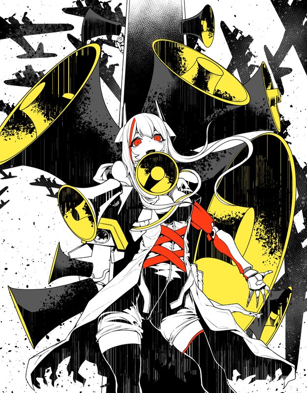 Anime Character with Megaphones — Black