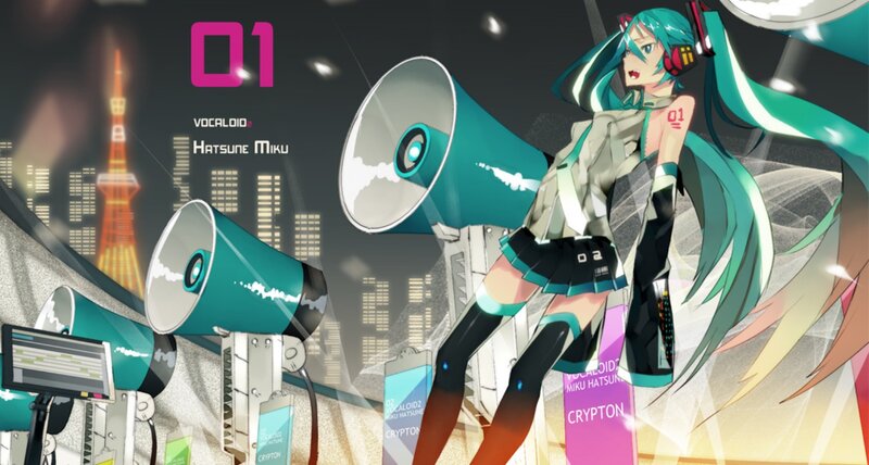 Anime Character with Megaphones — Teal