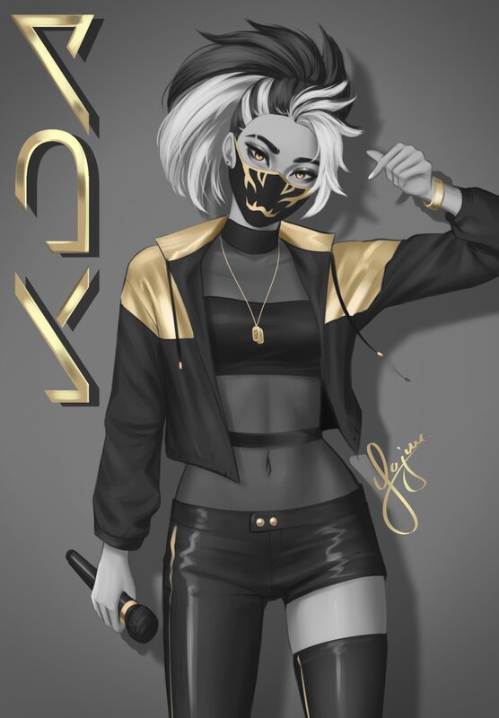 Anime Character with Microphone — Black, Confident