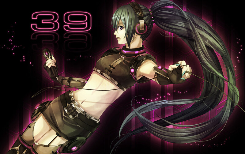 Anime Character with Microphone — Black