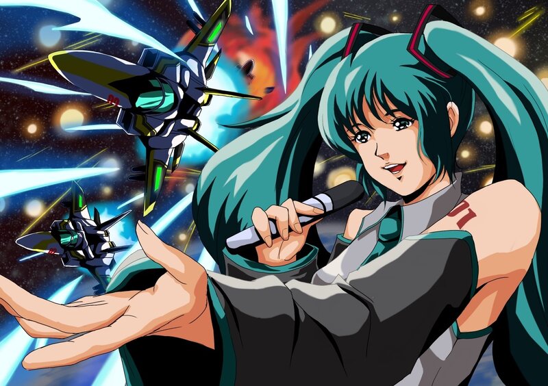 Anime Character with Microphone — Teal