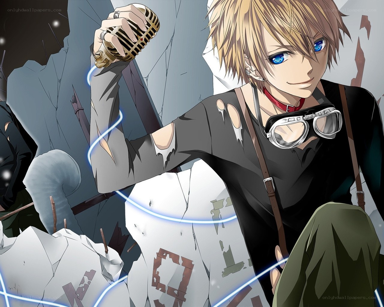 Anime character with microphone