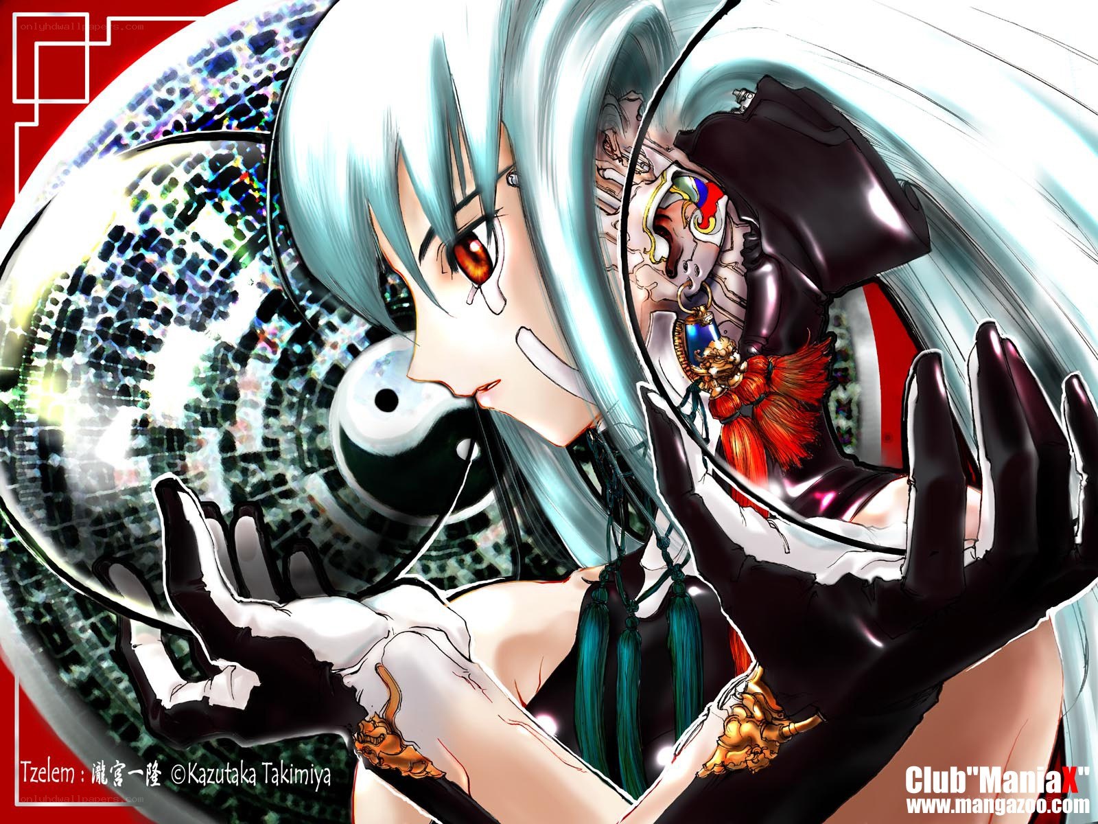 Anime character with mirror sphere
