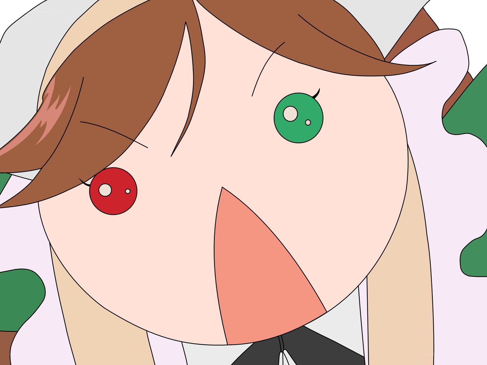 anime character with mismatched eyes