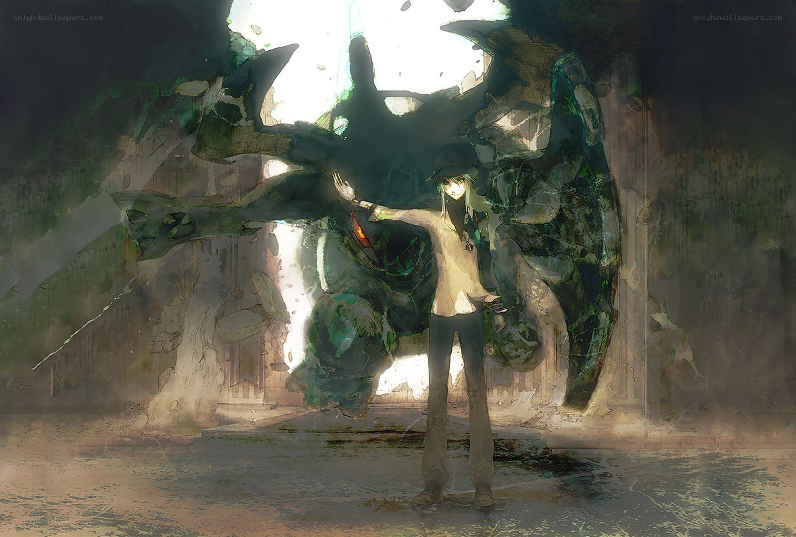 anime character with monster