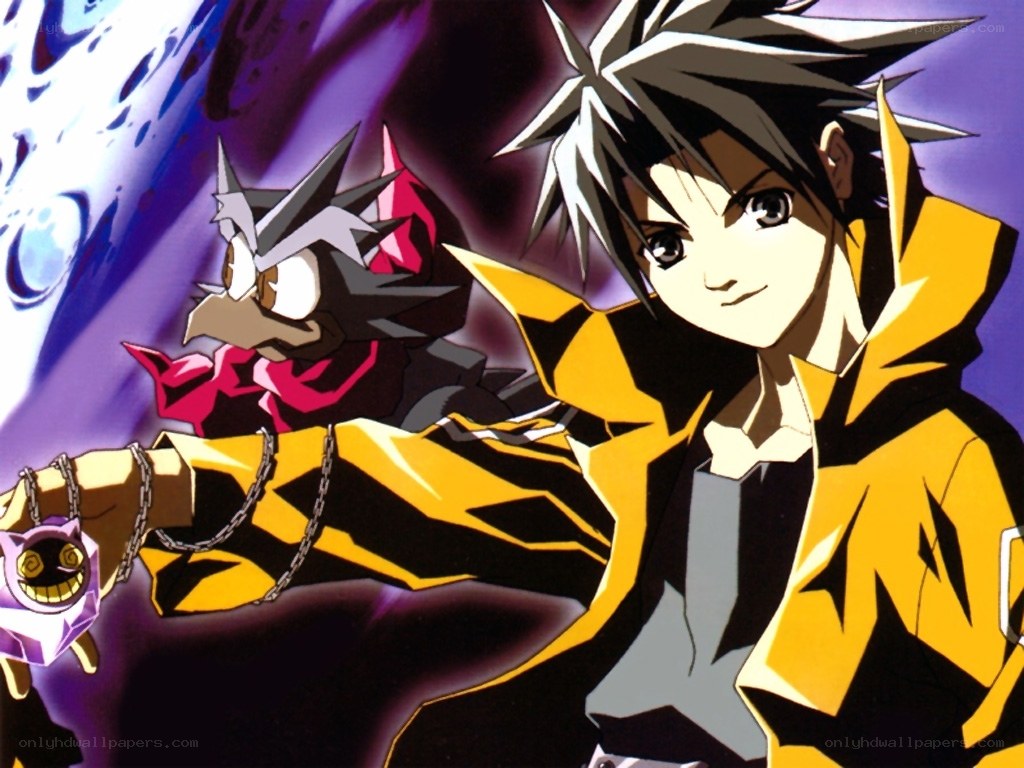 anime character with monster companion