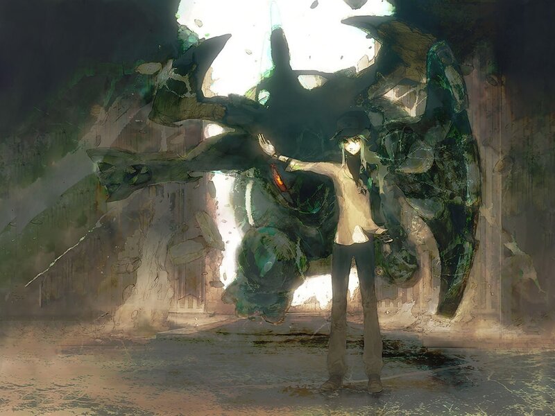 Anime Character with Monster — Green
