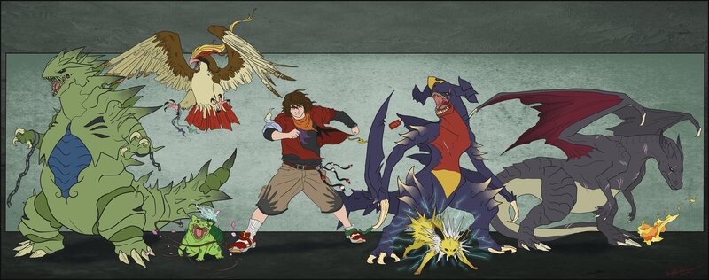 Anime Character with Monsters