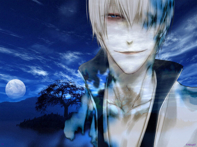 anime character with moon background