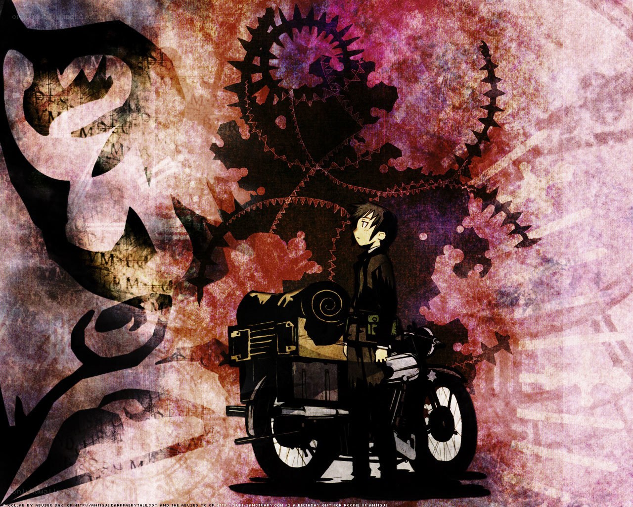 Anime character with motorcycle