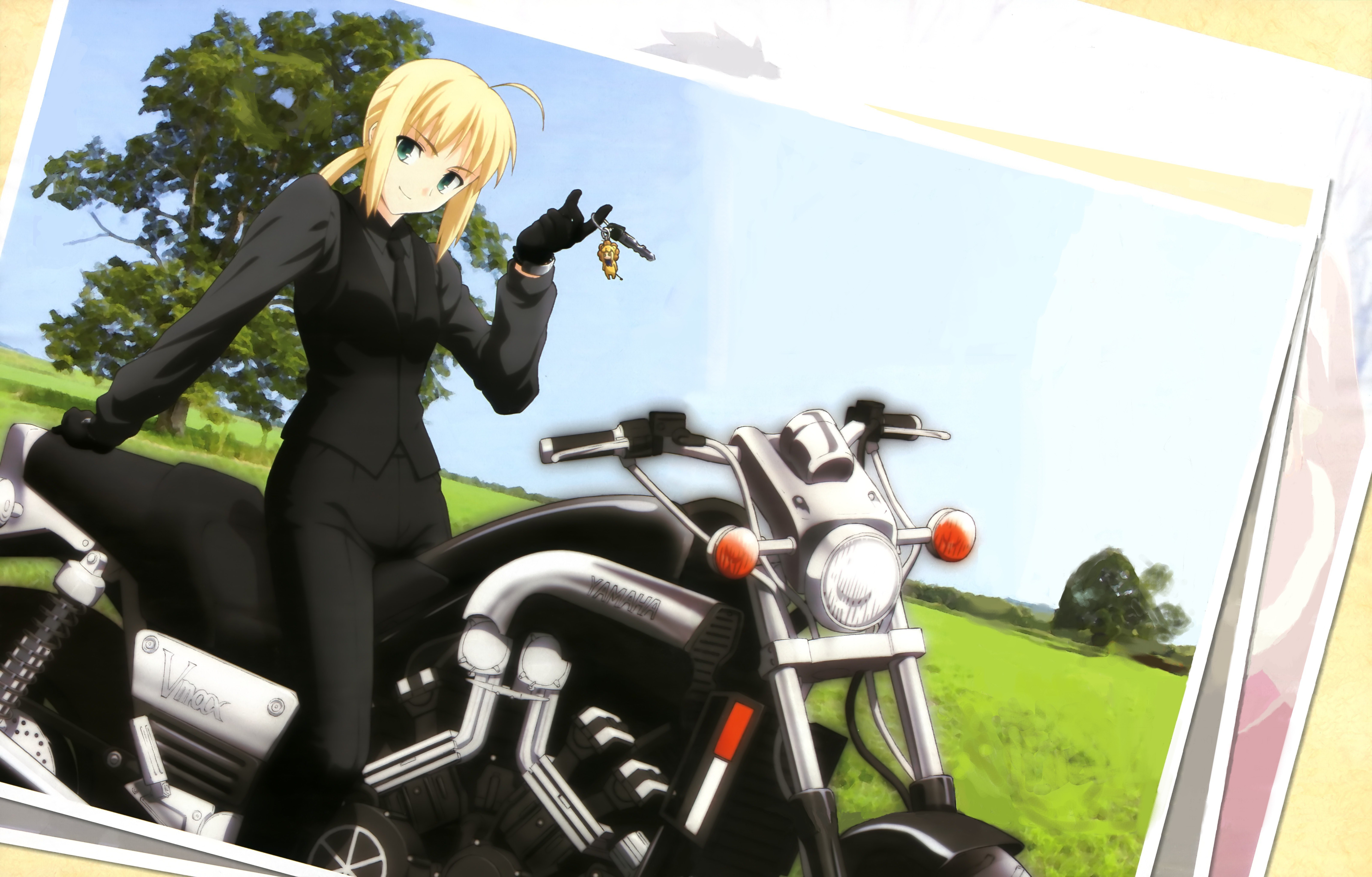 anime character with motorcycle