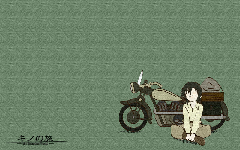 Anime character with motorcycle