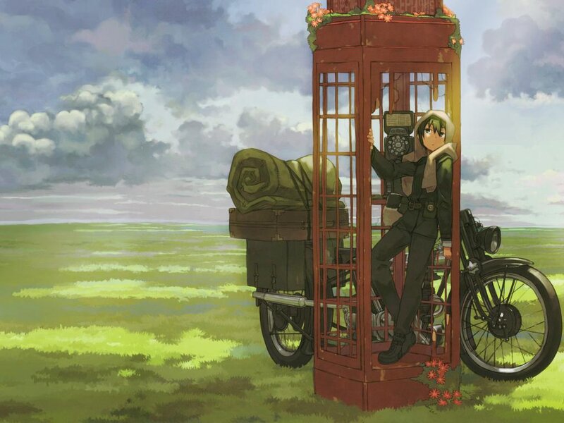 anime character with motorcycle