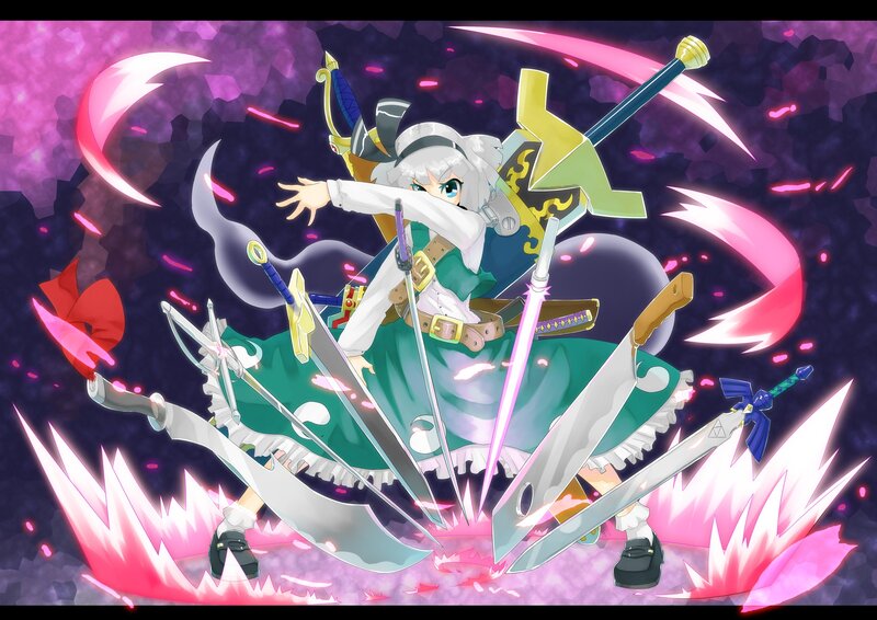 Anime character with multiple swords