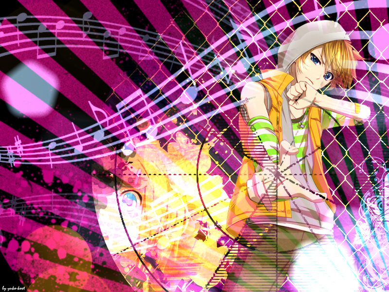 Anime Character with Music Notes — Pink