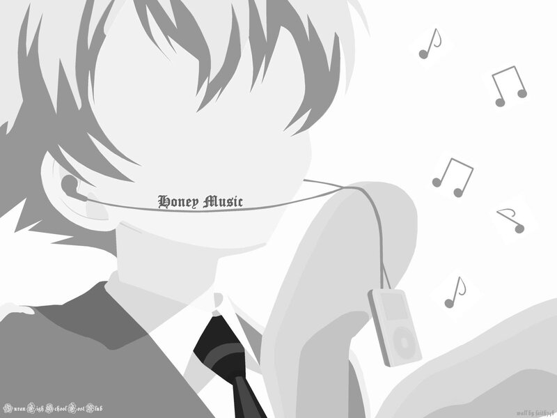 anime character with music player