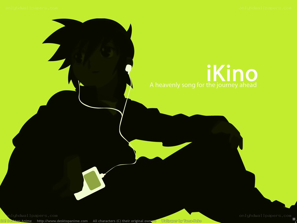Anime character with music player