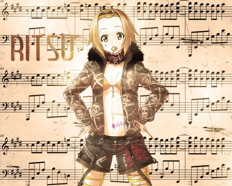 Anime character with music sheet background