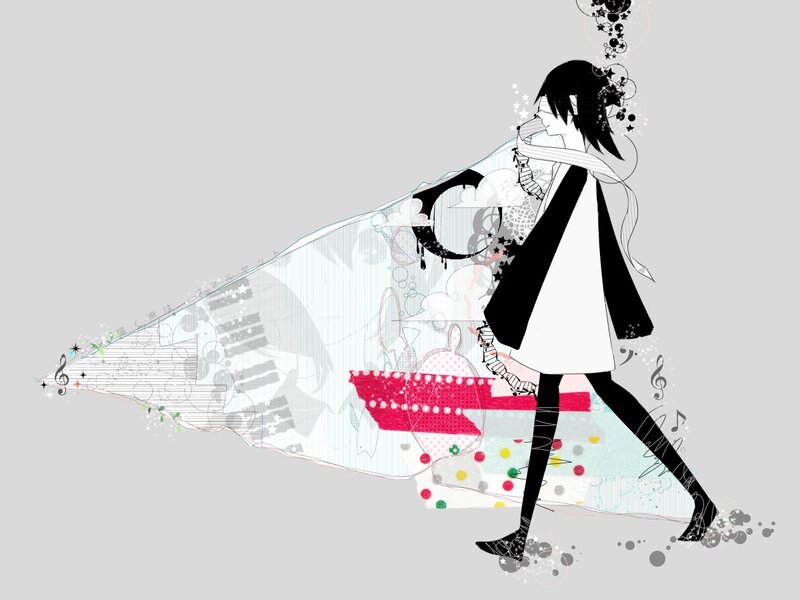 anime character with musical trail
