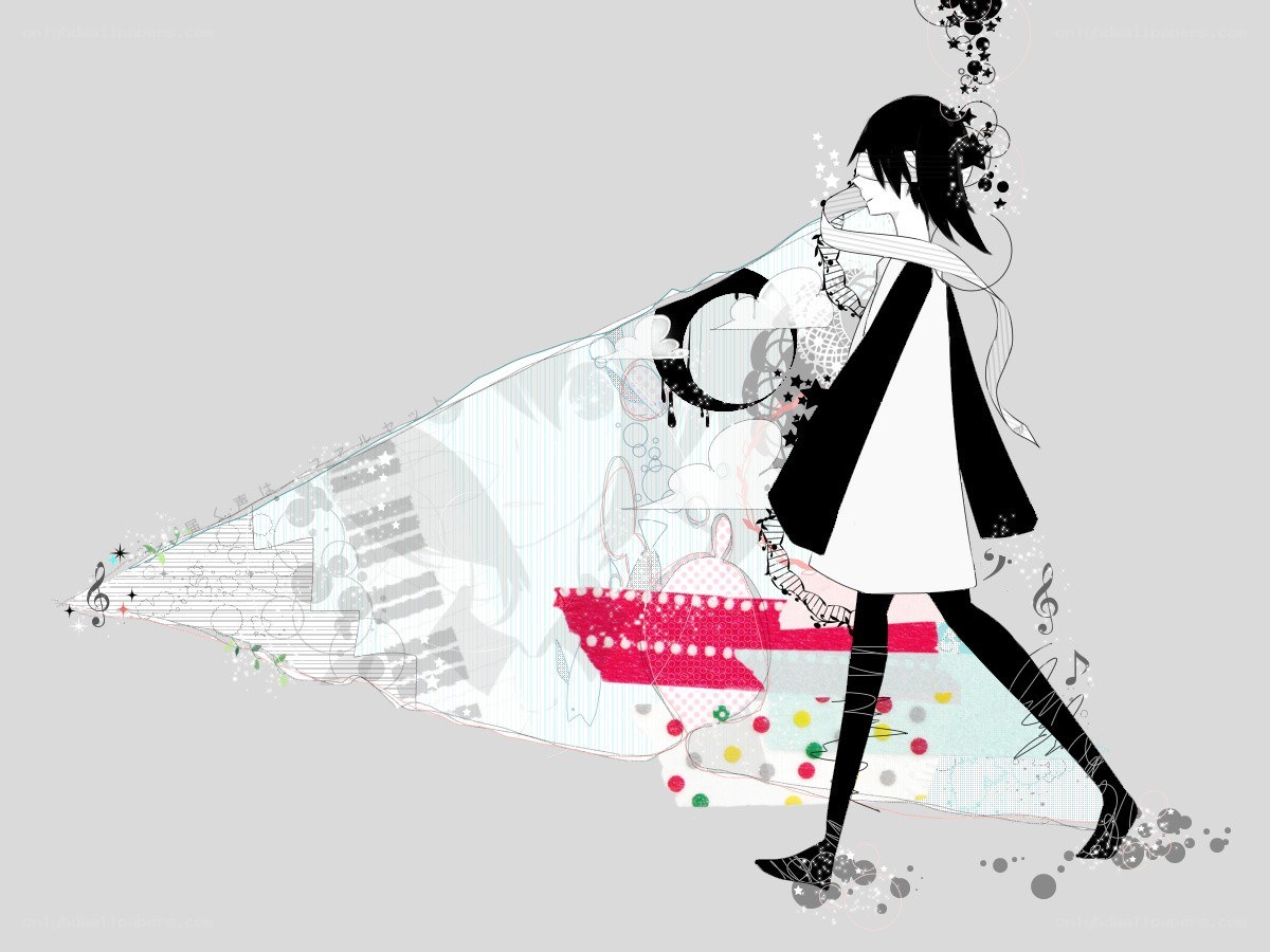 anime character with musical trail