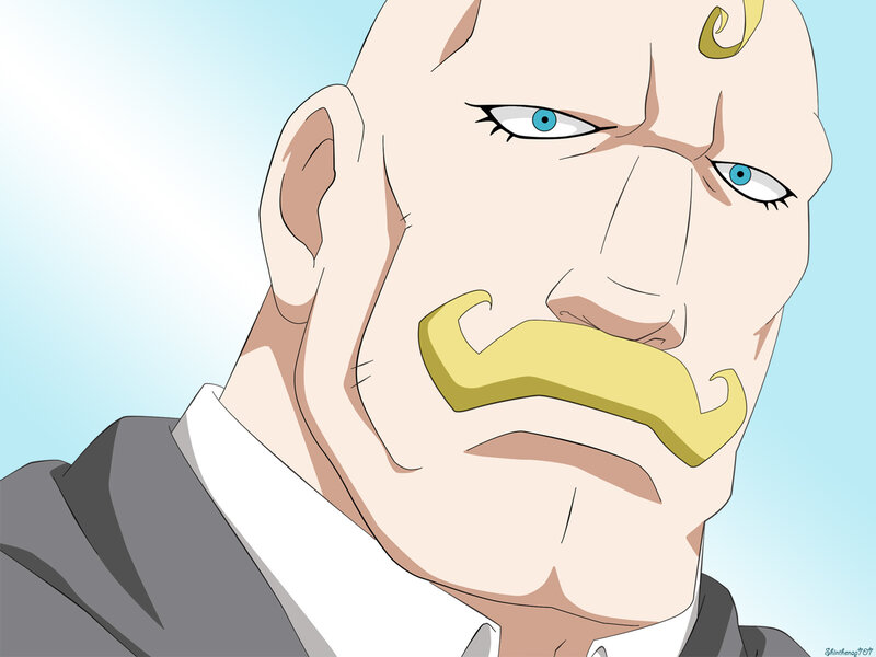 anime character with mustache