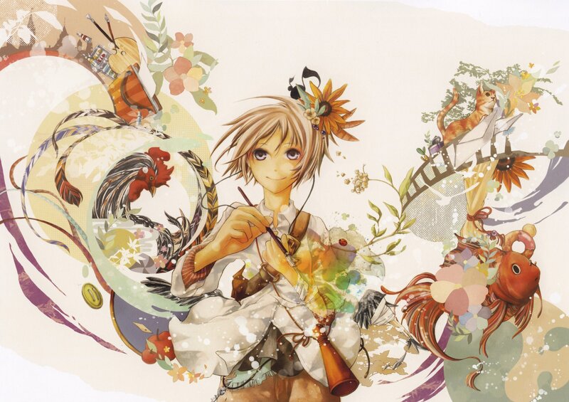 anime character with nature elements