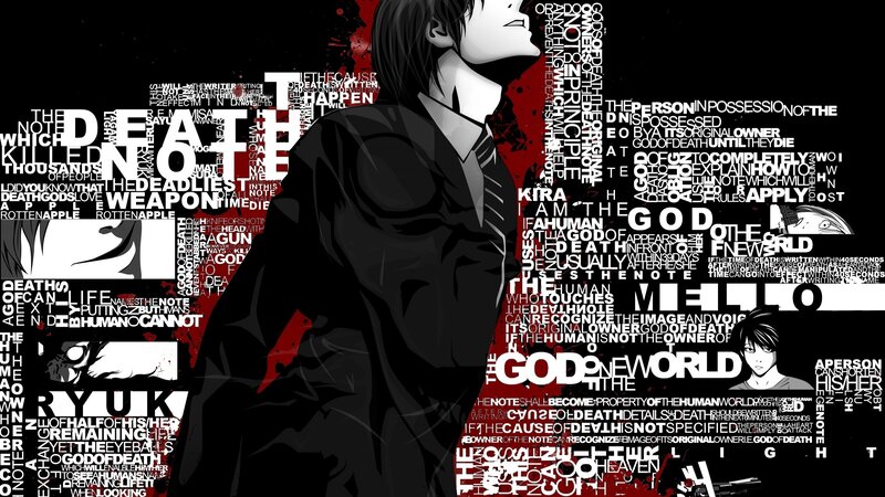 Anime Character with Notebook — Black