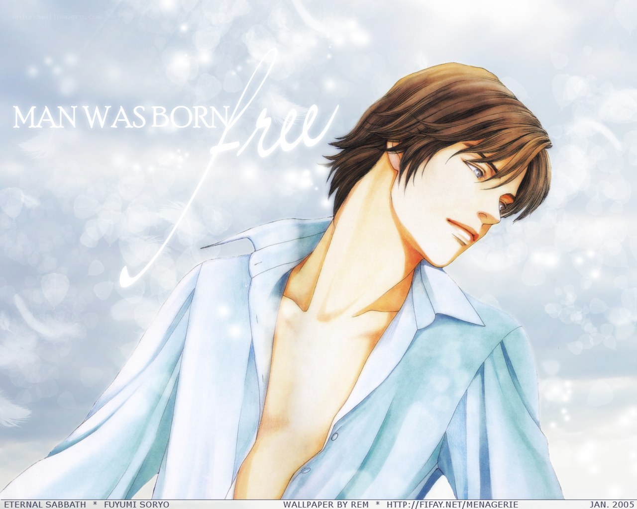 Anime character with open shirt