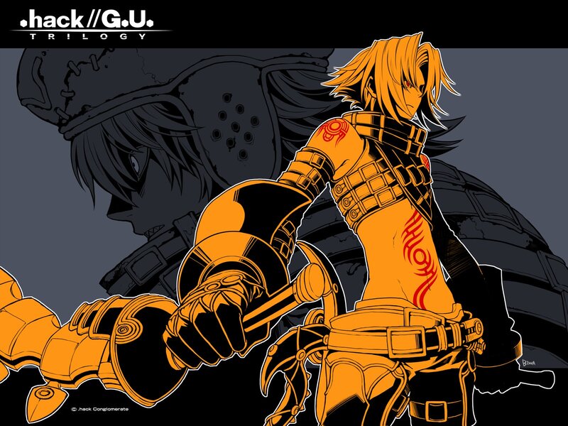 Anime Character with Orange Armor — Dramatic, Manga
