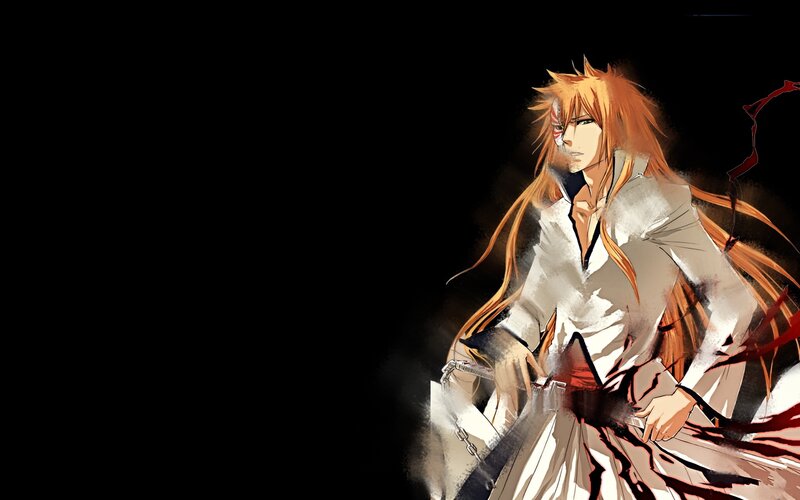 Anime Character with Orange Hair — Black, Dramatic, Manga