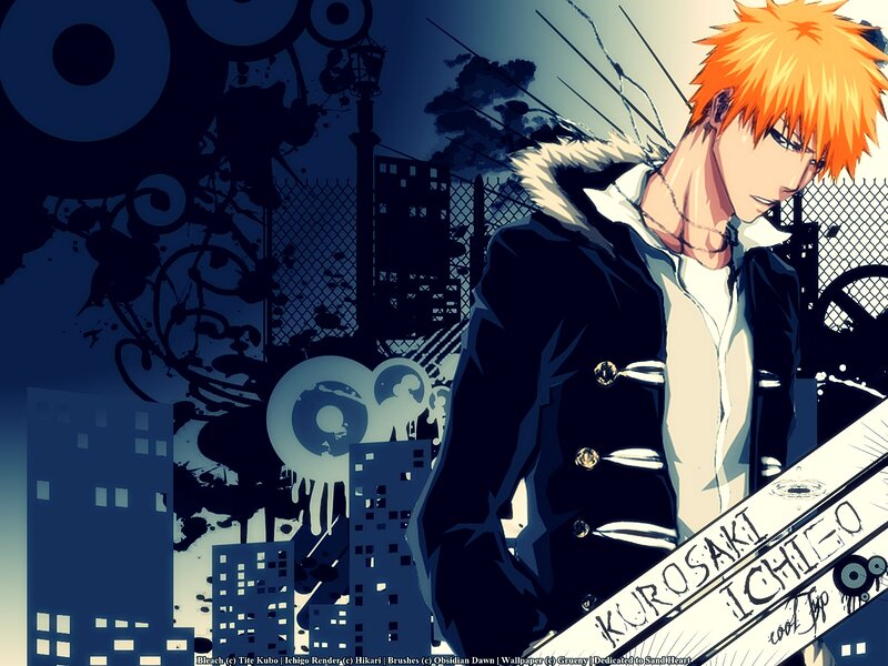 Anime Character with Orange Hair — Blue, Dramatic