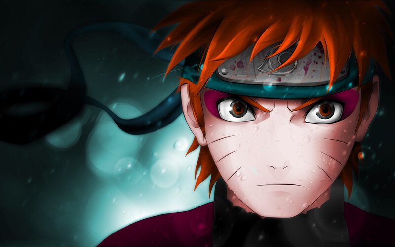 Anime Character with Orange Hair — Dramatic, Digital Art, Headband