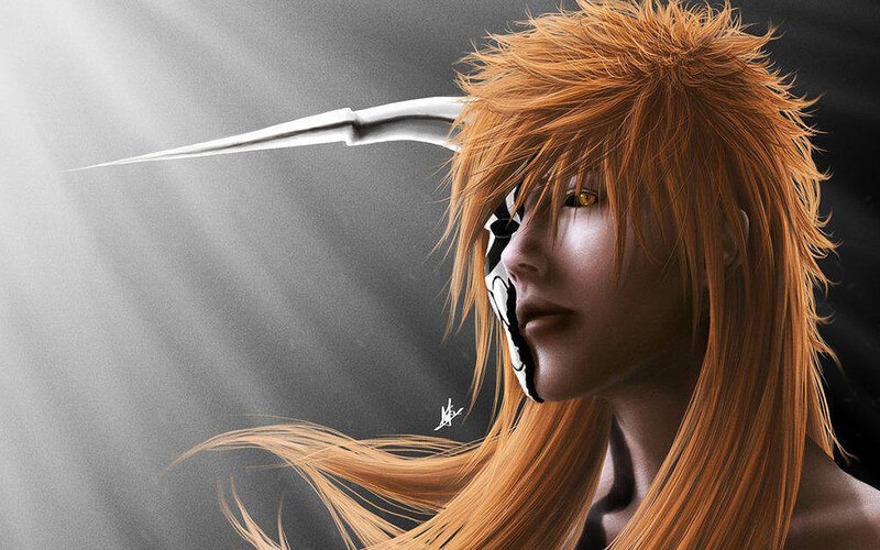 Anime Character with Orange Hair — Dramatic, Digital Art