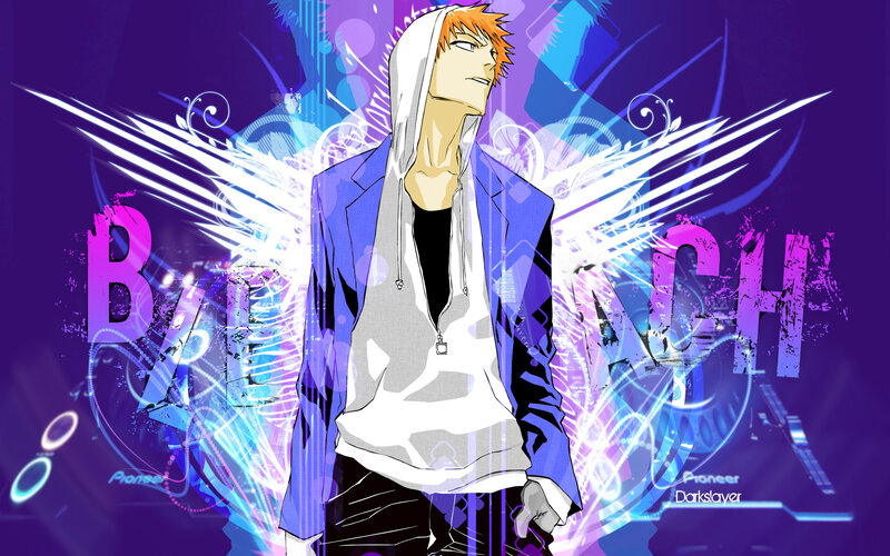 Anime Character with Orange Hair — Purple, Dramatic, Digital Art