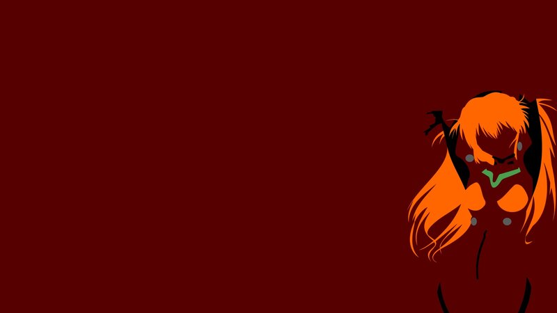 Anime Character with Orange Hair — Red, Dramatic, Digital Art