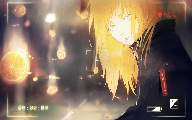 Anime Character with Orange Slices