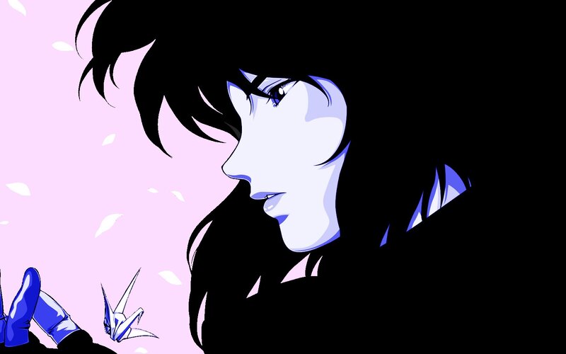 anime character with origami crane