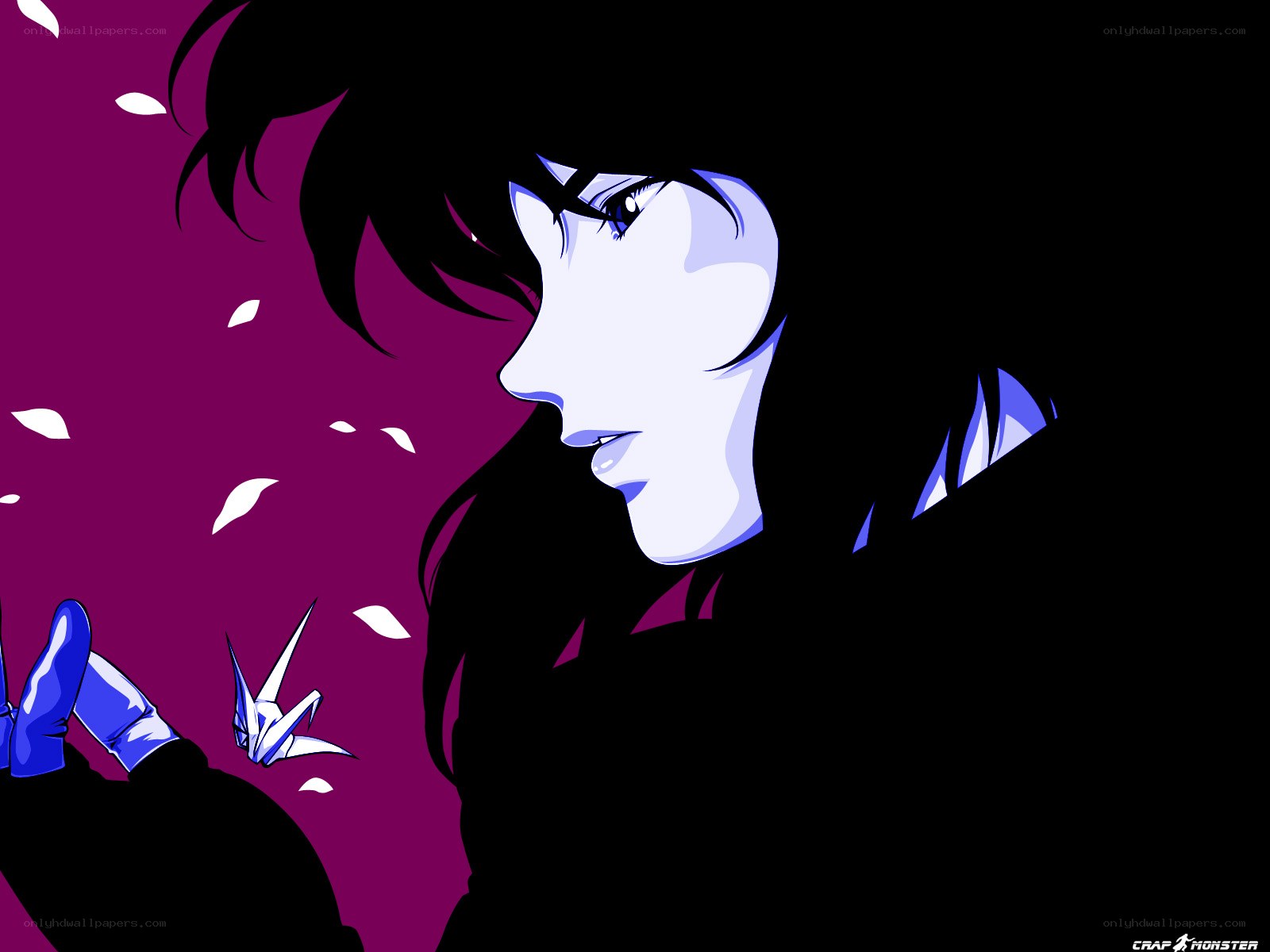 anime character with origami crane