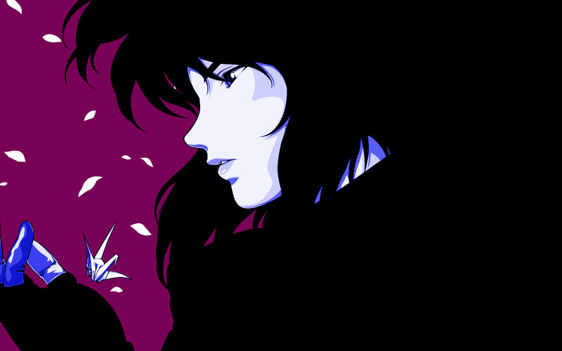 Anime Character with Origami — Purple