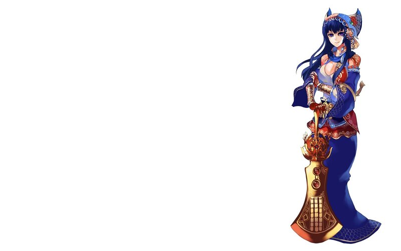 anime character with ornate weapon